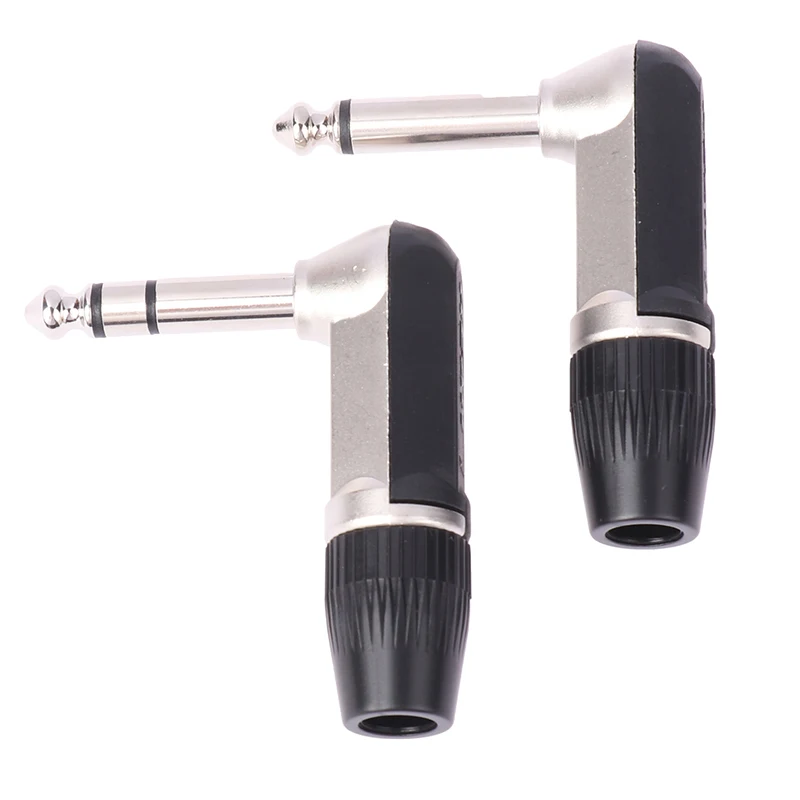 

1PCS Jack 6.35mm TS TRS 90 ° L-shaped Right Angle Plug Stereo / Mono 2 3 Pole 6.5 1/4 Microphone Guitar Audio NYS207 208
