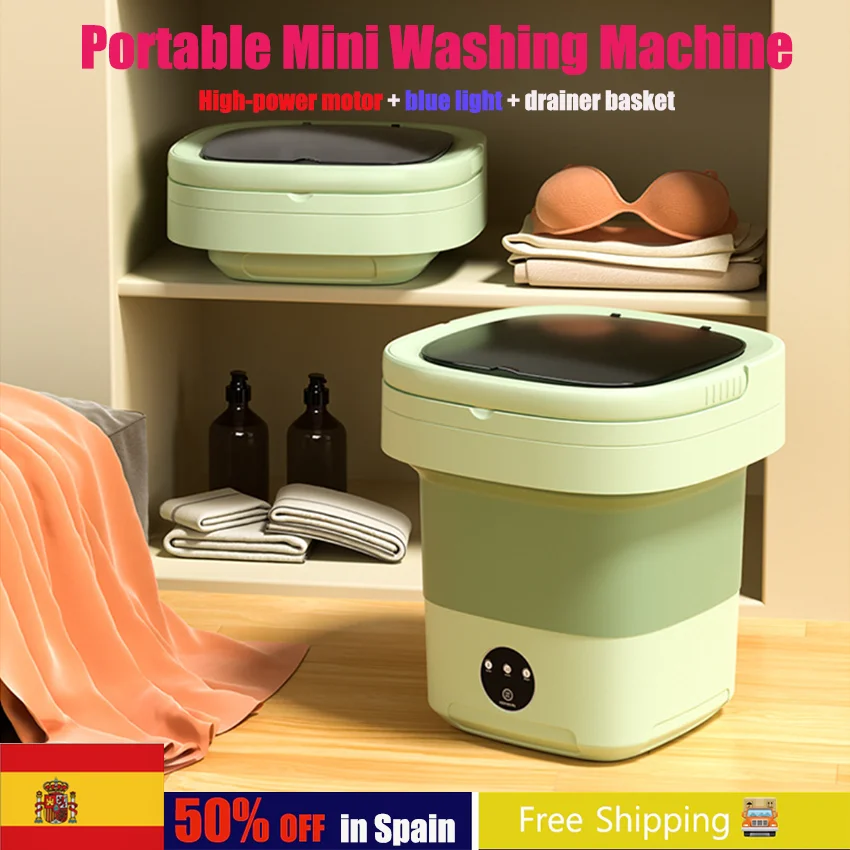 

11L 6L Folding Small Washing Machine Portable Big Capacity Dryer Bucket for Clothes Travel Home Socks Underwear Mini Washer