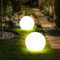 50cm solar sphere outdoor courtyard garden lawn led luminous ball color snow globe christmas party decoration light
