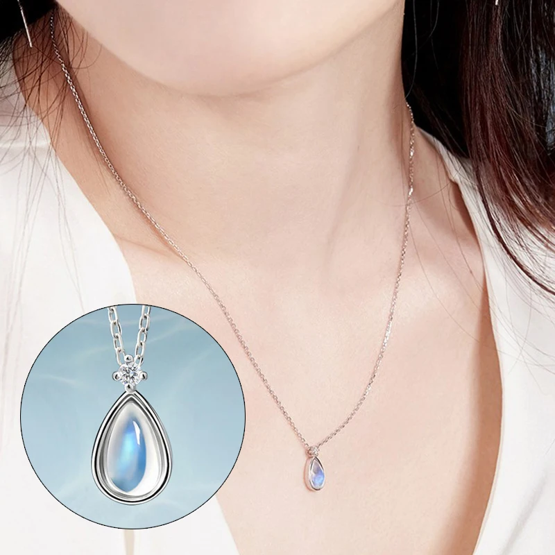 Женское ювелирное изделие Подарочная цепочка ожерелье подвеска в виде синей