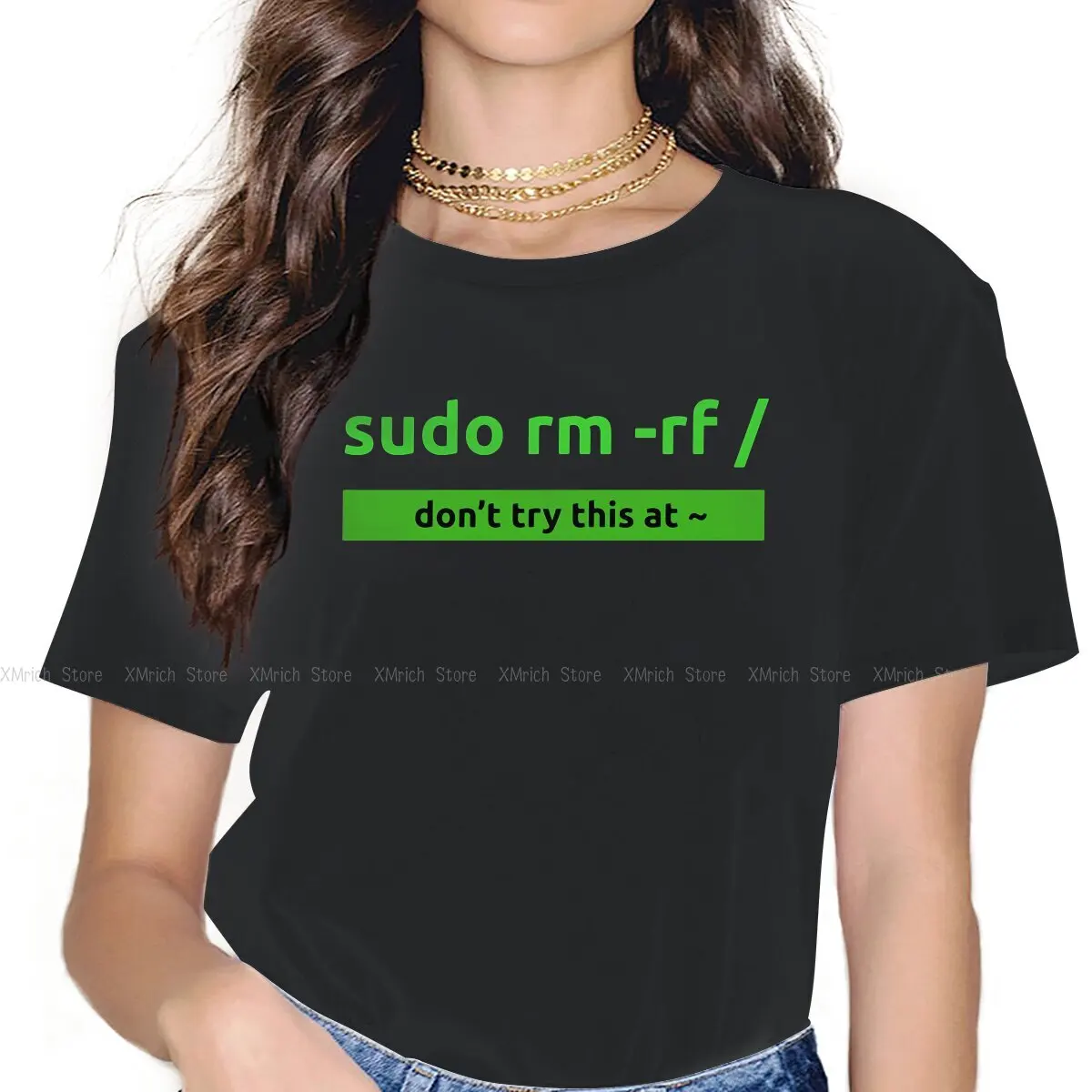 

Women's Sudo Programming Command T Shirt Linux Operating System Tux Penguin Clothes Casual Short Sleeve Round Neck Tees