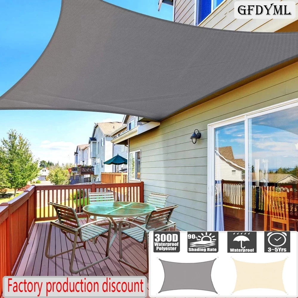 

300D Waterproof Polyester Shade Sail, Triangle, Rectangle, Square Awning for Outdoor Garden Beach Terrace Pool
