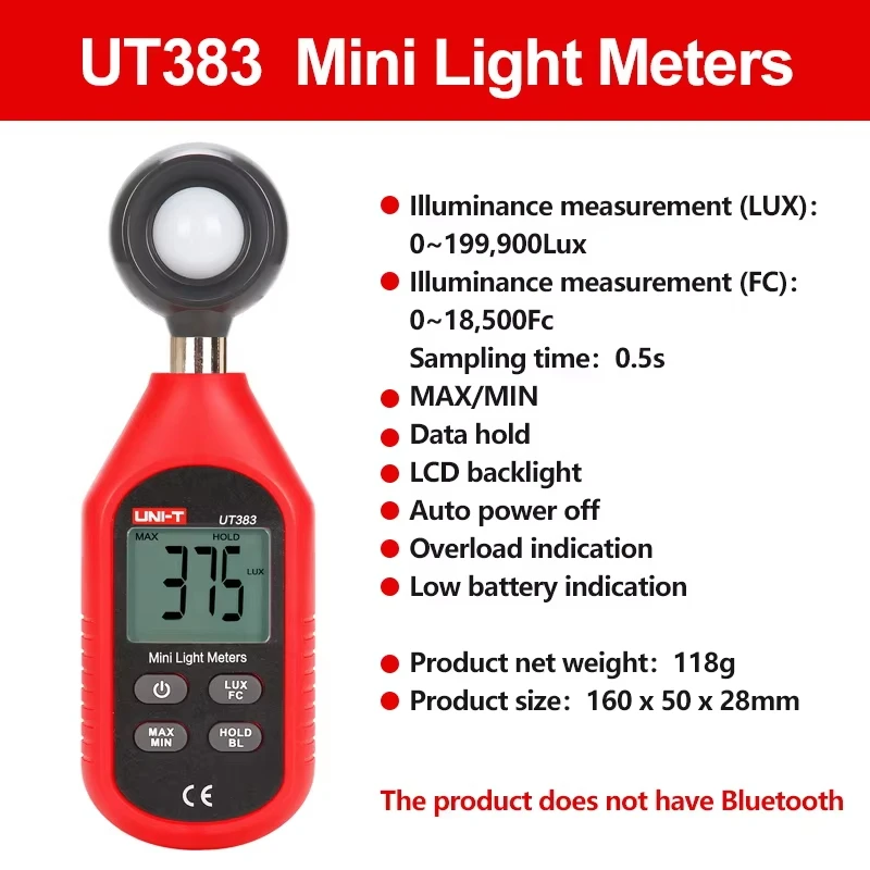 Анемометр UNI-T UT363BT, люксметр UT383BT, шумомер UT353BT, измеритель температуры и влажности UT333BT (art.: 3920da9e563db) - 3920da9e563db