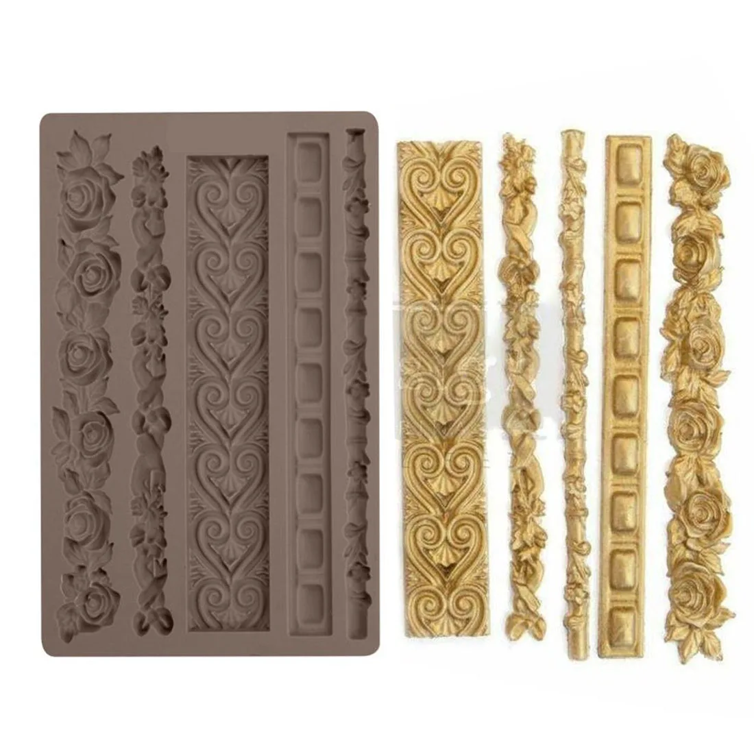 

Рельефная силиконовая форма для украшения торта, форма для помадки, инструменты для украшения тортов, форма для шоколадной мастики, гипсово...