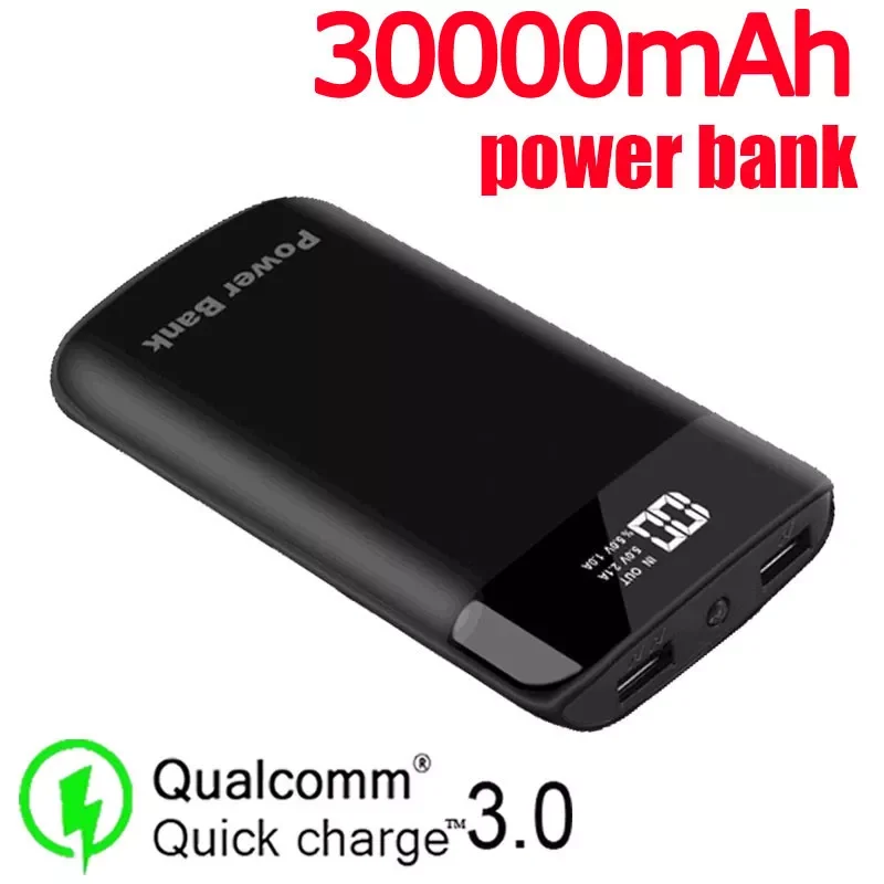 

NEW 30000mAh Power Bank LED Portable Fast Charging Qucik Charge Poverbank External Battery Charger for iPhone or