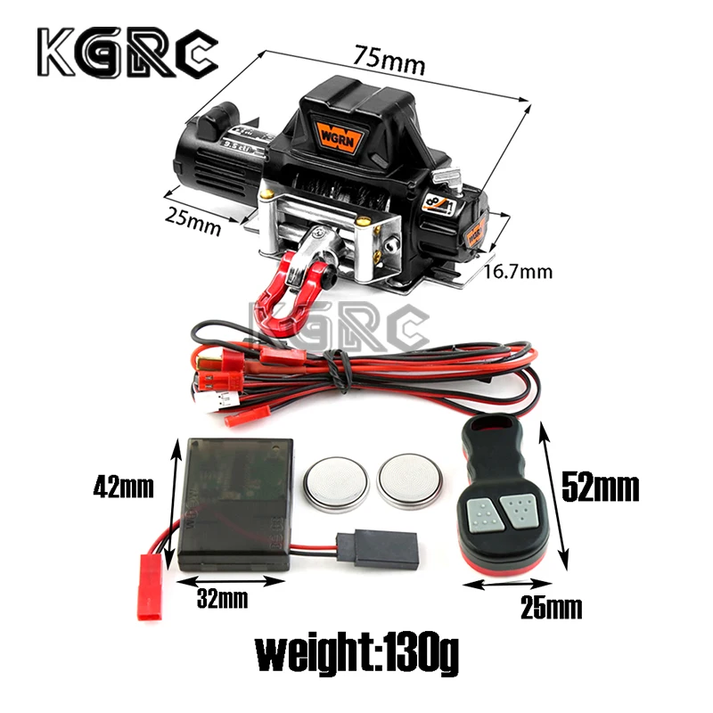 

Metal Automatic Winch Remote Controller Receiver for 1/10 RC Crawler Car Traxxas HSP Redcat RC4WD Tamiya Axial SCX10 D90 HPI