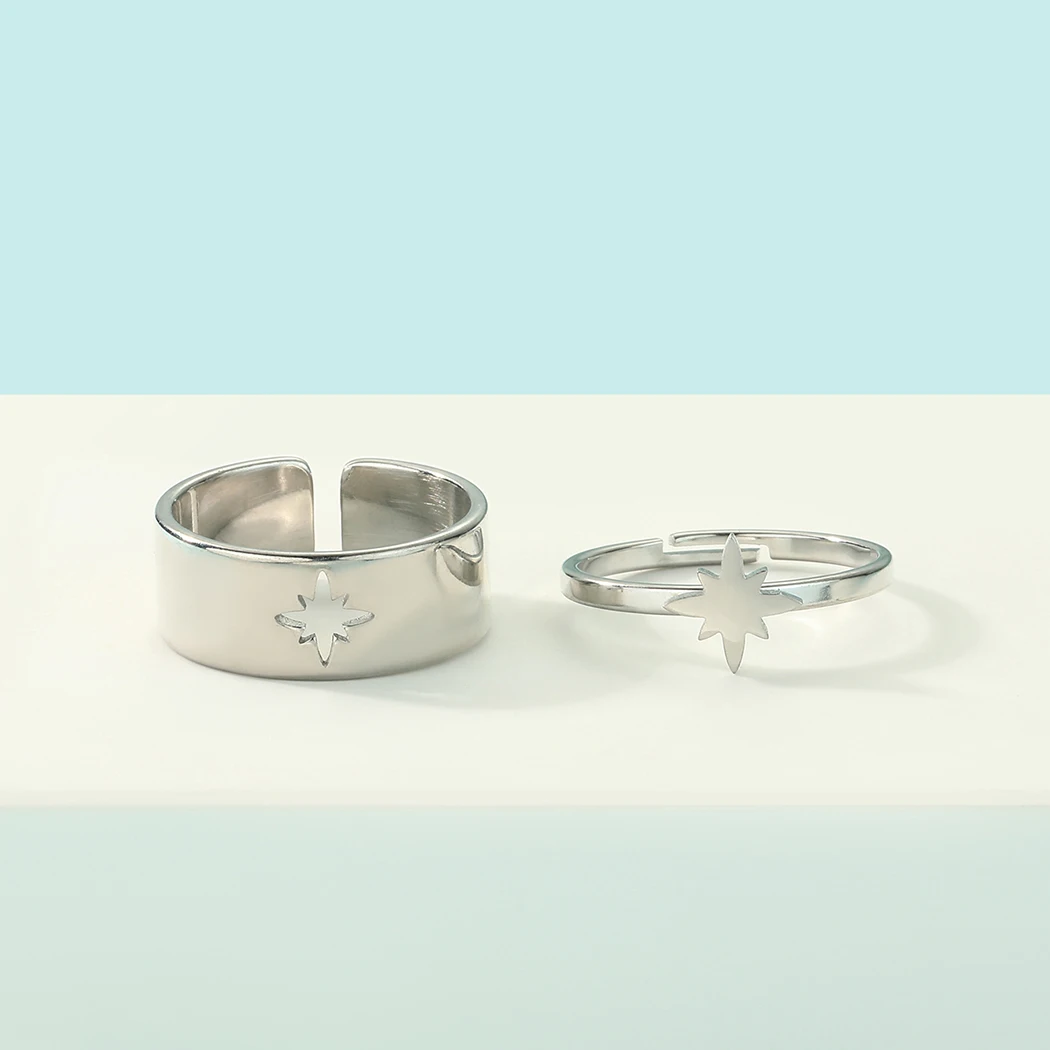 Комплект колец Todorova из нержавеющей стали для мужчин и женщин изысканное