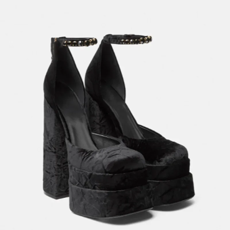 Shih Tzu Velvet Hate Sky High Сандалии больших размеров на очень высоком каблуке и платформе