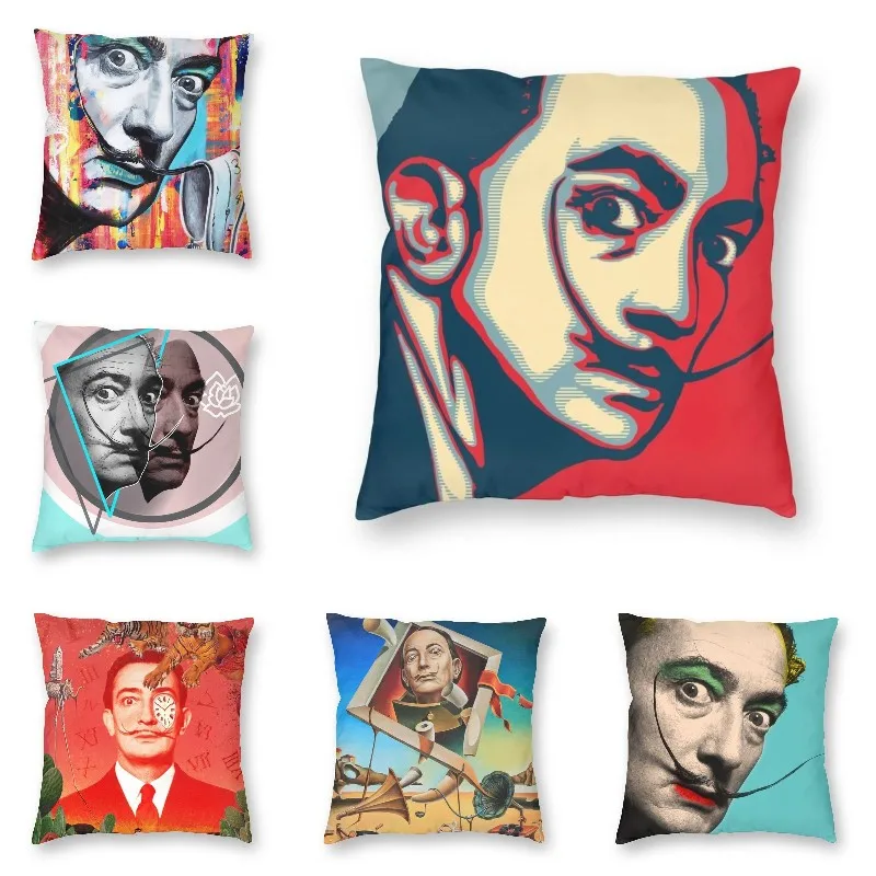 

Salvador Dali Surrealism Painting Artist Pillow Case Home Decoration Nordic Pop Art Portrait Sofa Cushions Cover Pillowcase