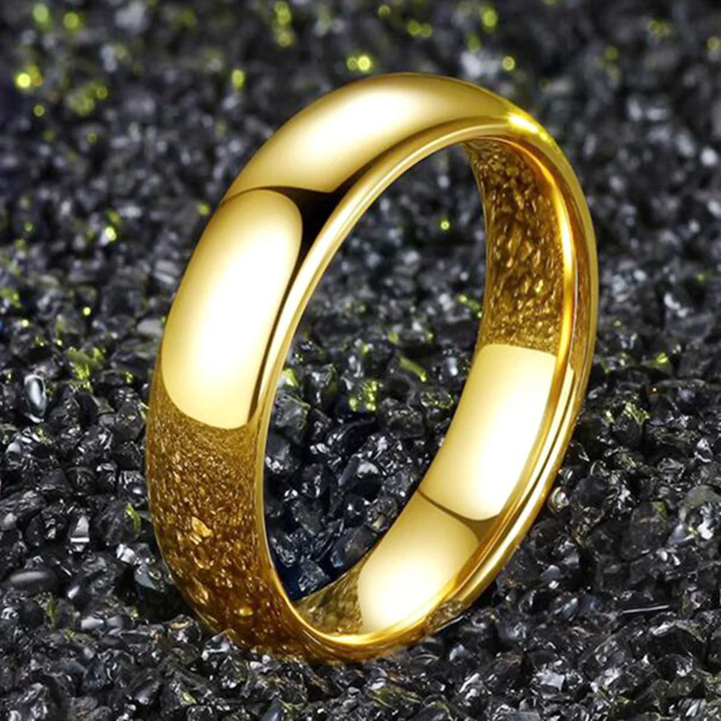 

New Simple 4mm Arc Glossy Stainless Steel Men Ring High Quality Cool Women Ring For Party Gift