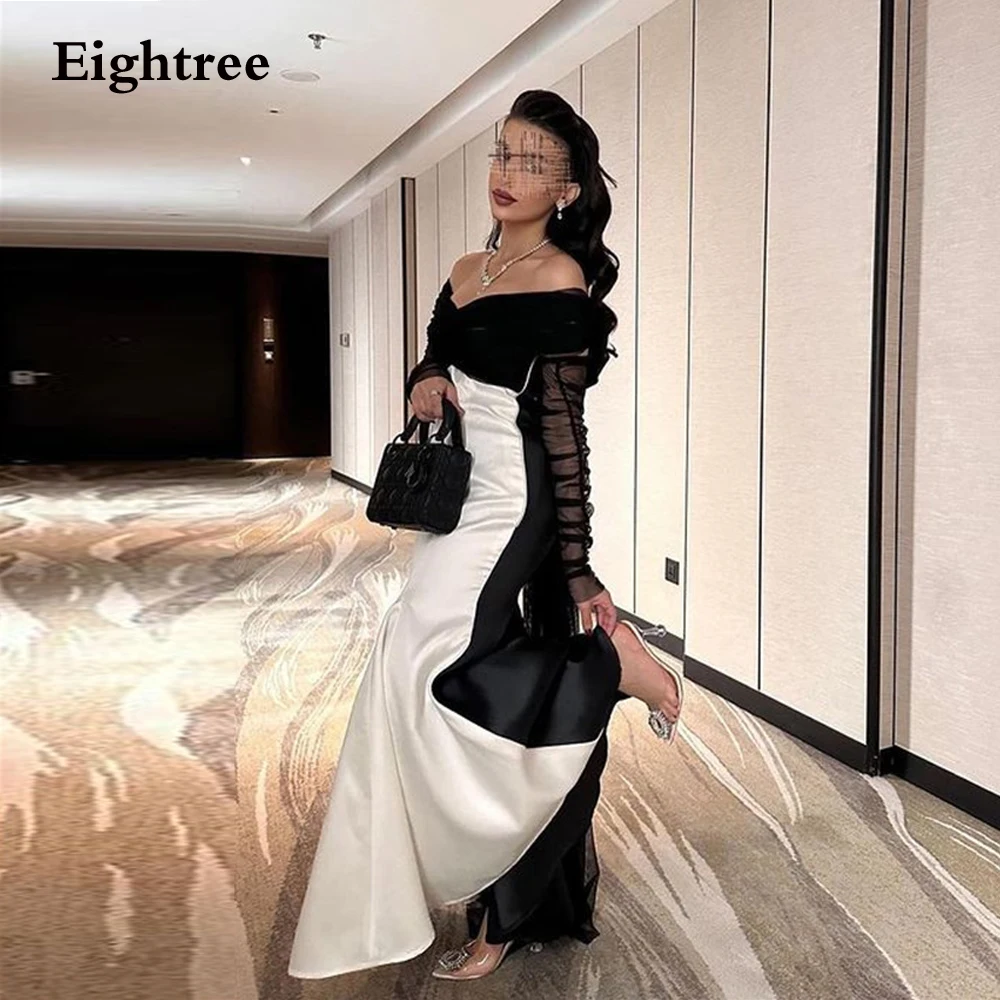 

Eightree Vintage Prom Dresses Off the Shoulder Satin Mermaid Long Vestidos De Fiesta Elegantes Para Mujer 2023 Saudi Arabia