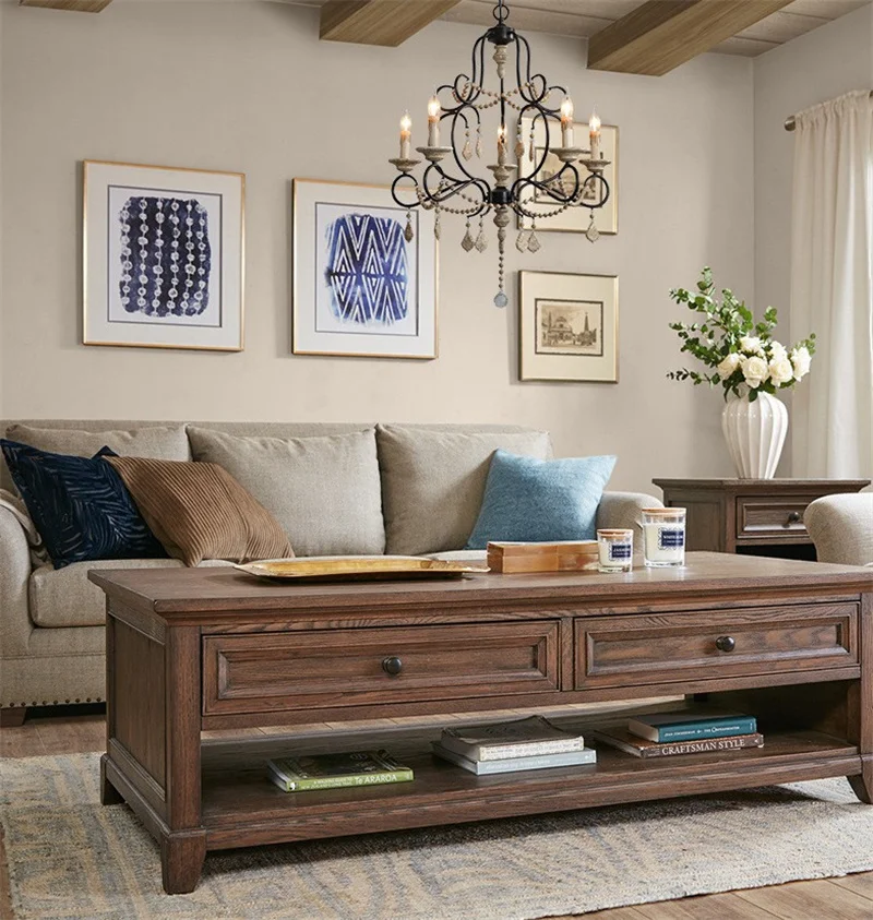 Американские кантри винтажные люстры хрустальные лампы 5 светильник антикварные