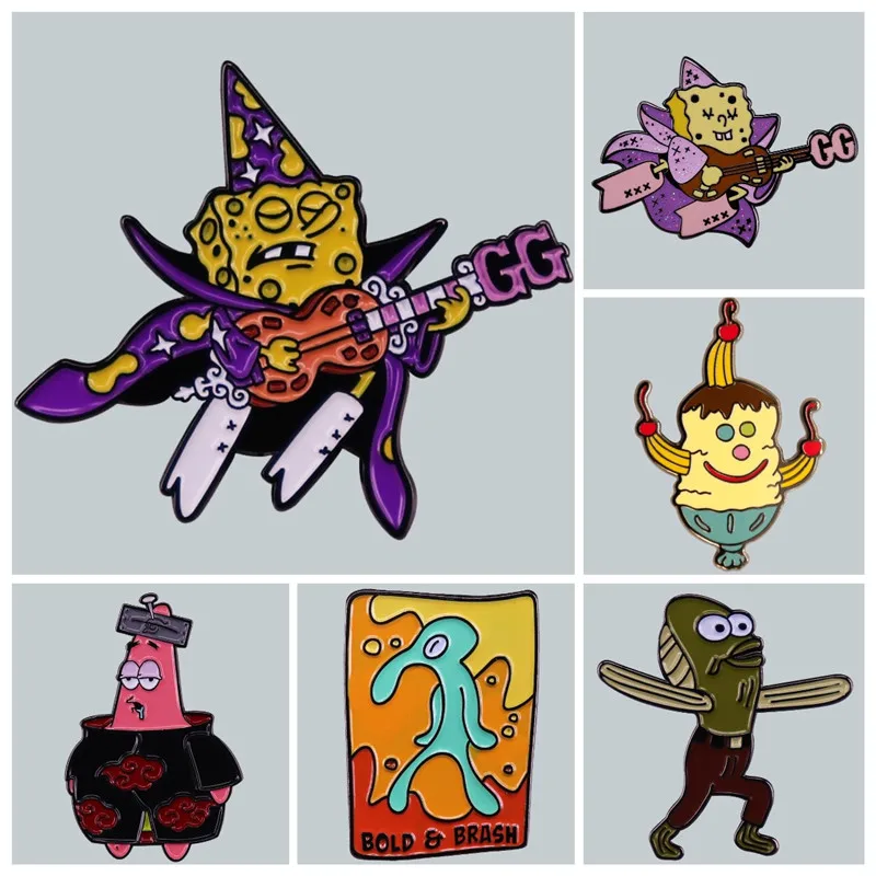 

Cartoon Anime Goofy Goober Wizard Play Guitar Enamel Brooch Pin Brooches Lapel Pins Badge Denim Jacket Jewelry Accessories