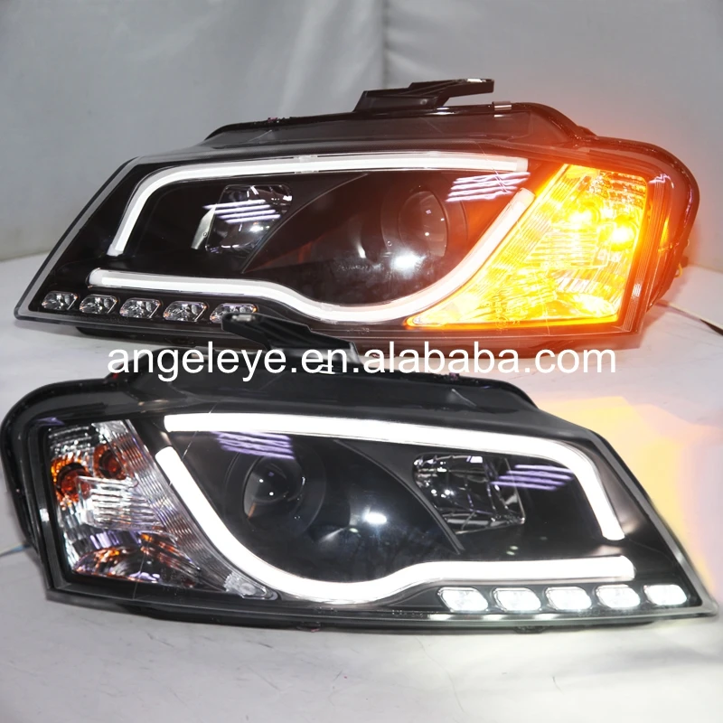 

For A3 LED Strip Head Lamp with Projector Lens 2008-2012 year Black Housing SN