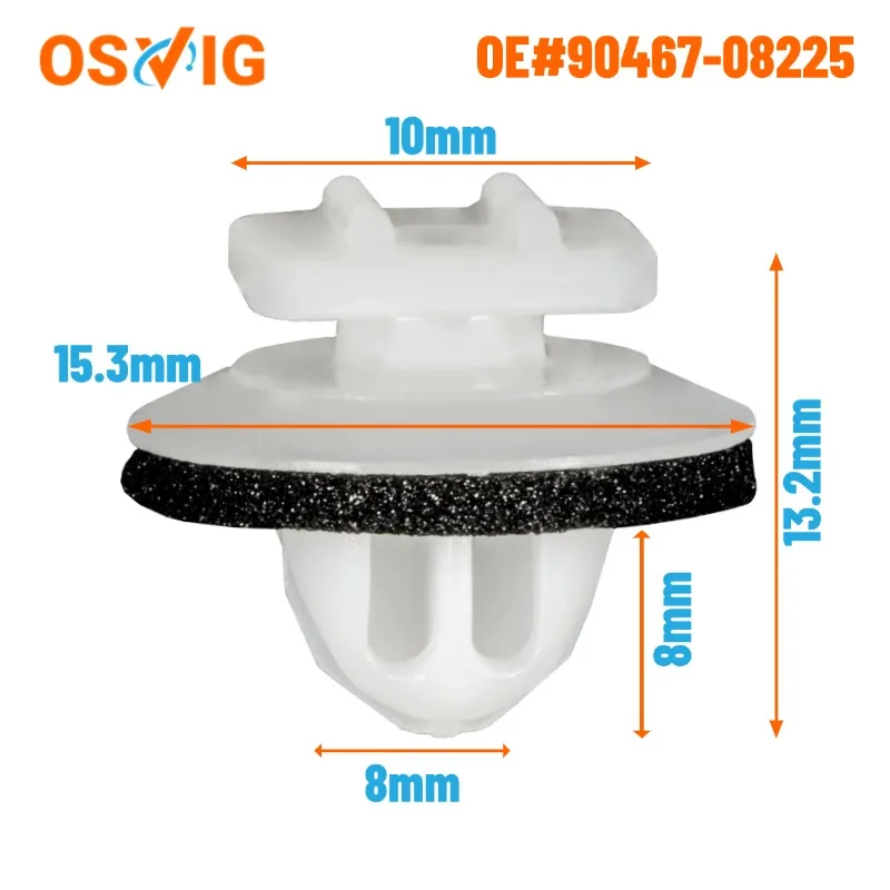 

20 шт. OE # 90467-08225 Зажим для молдинга крыла колеса для Toyota Corolla Highlander RAV4 Подходит для Lexus UX200 UX250h RX350 IS350
