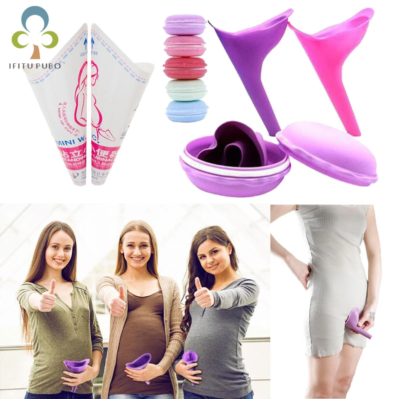 

Women Urinal Outdoor Travel Camping Portable Female Urinal Soft Silicone / Disposable Paper Urination Device Stand Up & Pee
