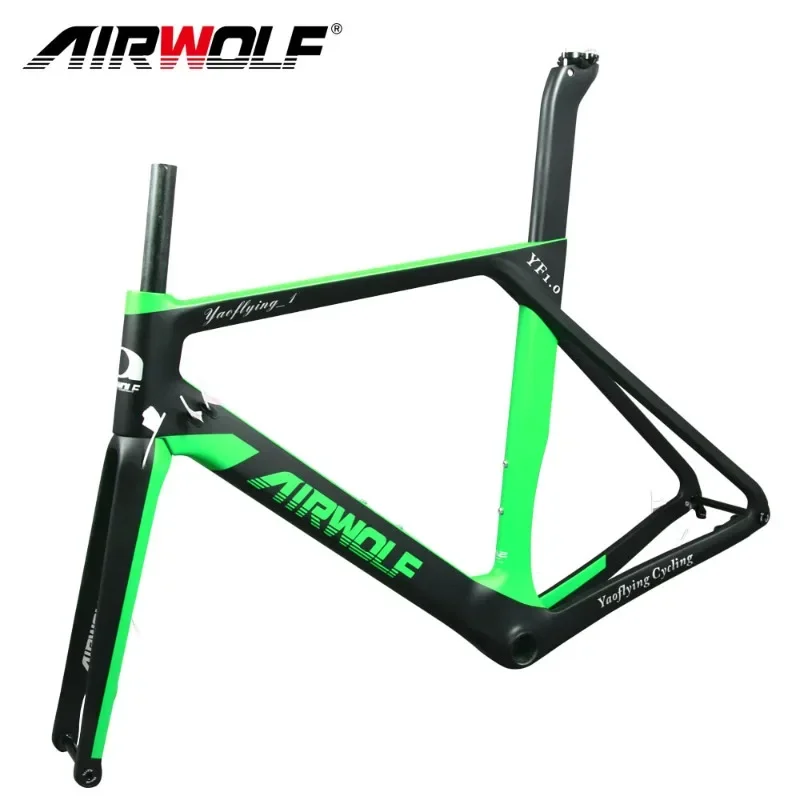 

Airwolf T1000 Carbon Bike Frame 700x32c Carbon Frame Fork Thru Axle 142x12 Disc Brake Carbon Road Bicycle Frame 2 Years Warranty