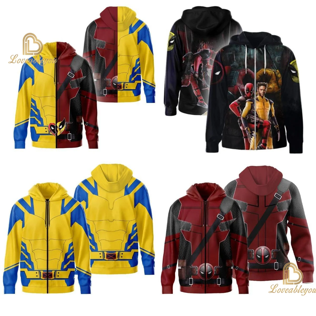 Толстовки с капюшоном Wolverine Deadpool футболка для косплея Мужская Уличная одежда