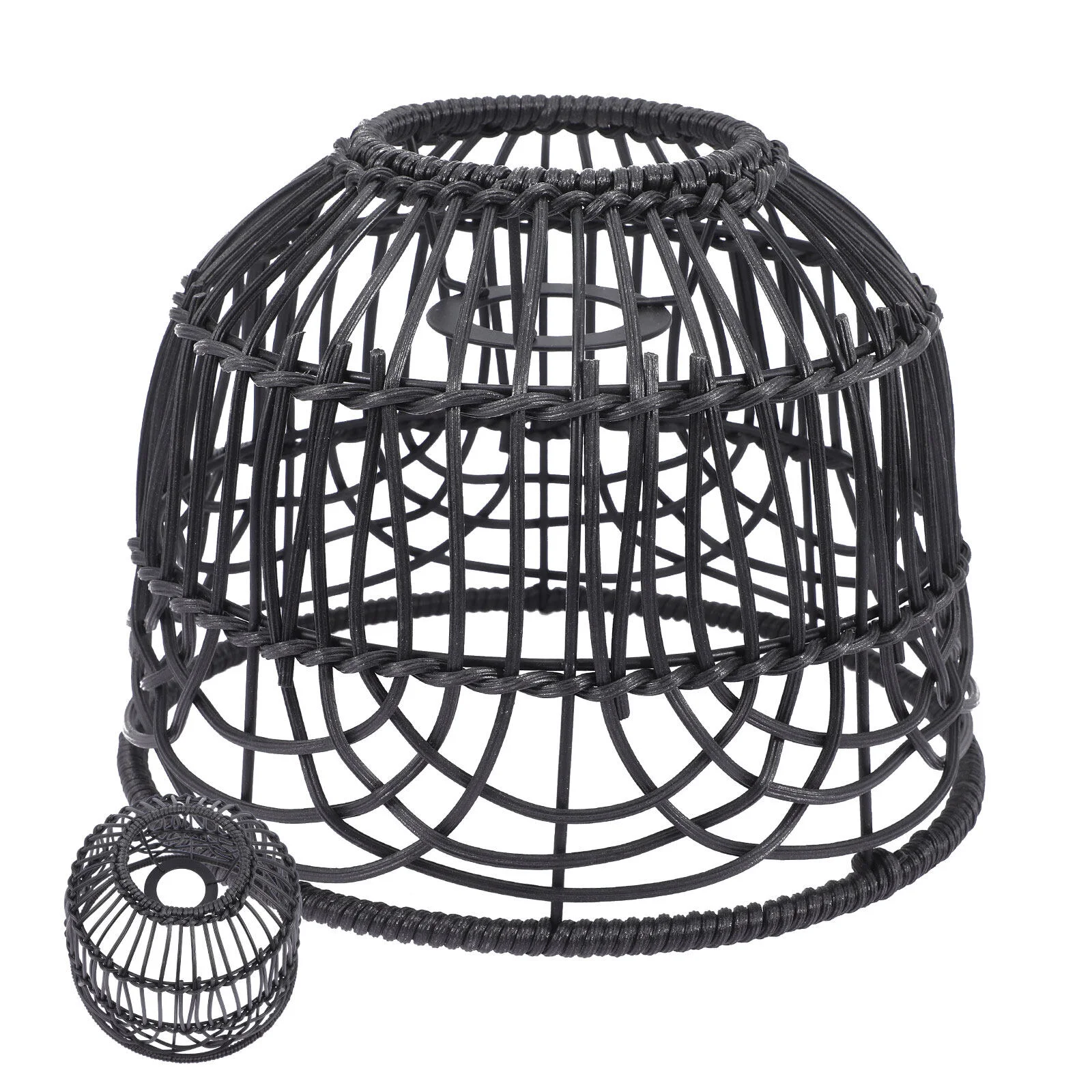 

Lampshade Rattan Weaving Chandelier Woven Hanging Decorative Shades Black Light Bulbss