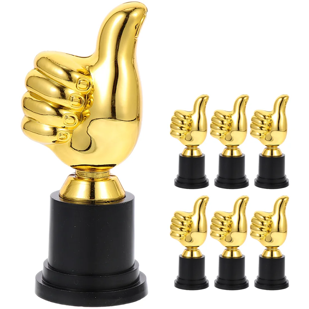 

6Pcs Thumb Shaped Competition Trophy Decorative Trophy Decor Kindergarten Trophy Model