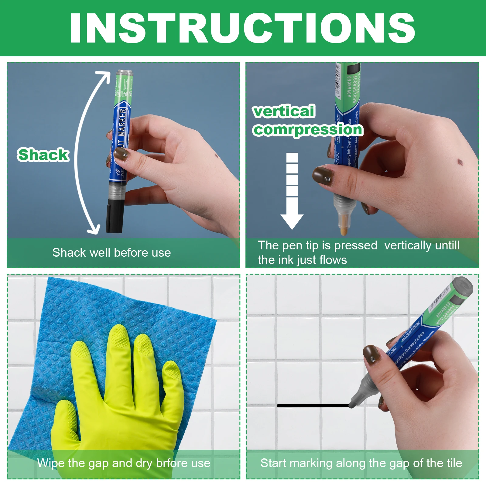 5 шт. ручки для ремонта зазоров маркер затирки профессиональная сильная