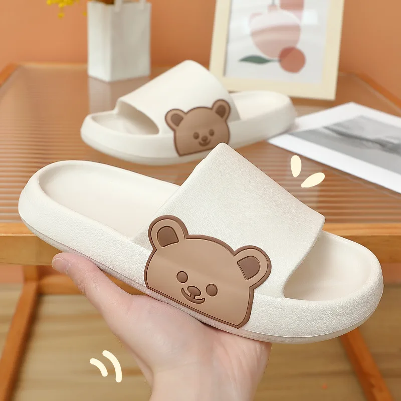 

Bear Slippers Women Summer Flip Flops Cute Cartoon Shoes for Women Indoor and Outdoor Wear Soft Thick Beach Sandals