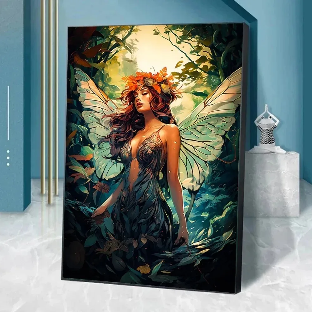 Классическая картина распылением на холсте сказочного пейзажа с волшебными