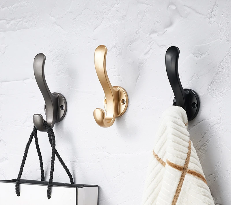 

Pannlart Wall Mount Hook Zinc Alloy Modern Wall Hanger Screw Hooks Window Wardrobe Door Kitchen Bathroom Room Towel Rack Holder