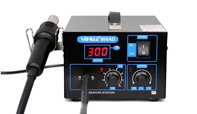 

550w 220v temperature 100-450 celsius YIHUA 850AD hot air gun station SMD soldering station heat air gun station
