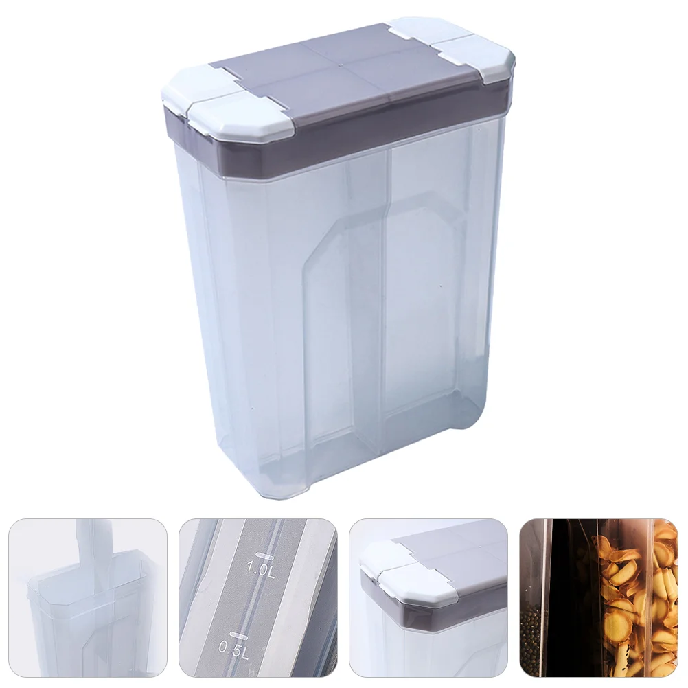 

1pc Kitchen Storage Canister Storage Jar Transparent Compartments Practical Grain Jar