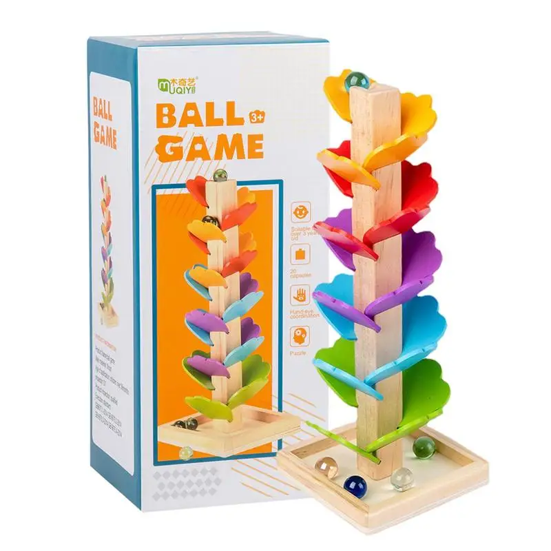 

Цветное дерево мраморный шар бегущий трек строительные блоки для детей Монтессори Деревянные Игрушки Обучающие игрушки для детей 3 лет