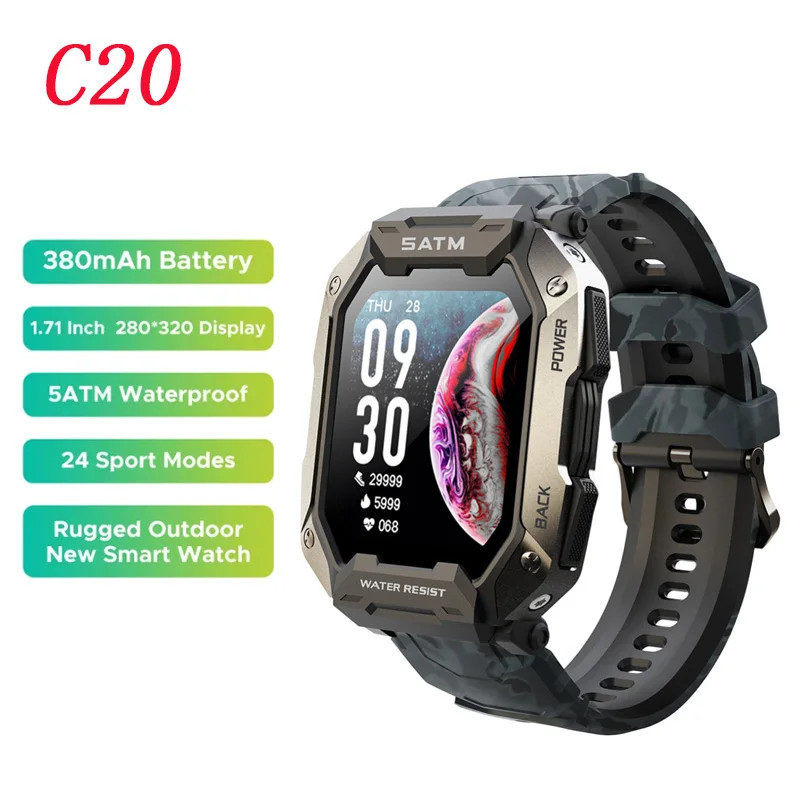 

2022 Men's Smart Watch 5ATM IP68 Waterproof Swimming Health Monitoring 24 Sports Modes Watches Smartwatch For IOS Xiaomi