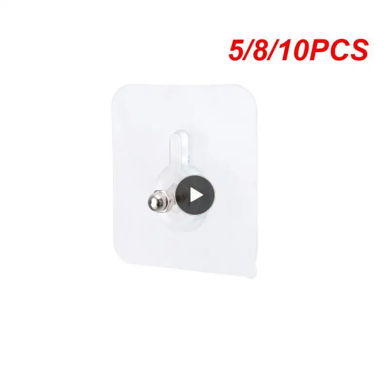 

5/8/10PCS Stainless Steel Strong Hook Hole Free Easy To Install Weight-absorbing Frame Transparent Multipurpose Sticking Nail