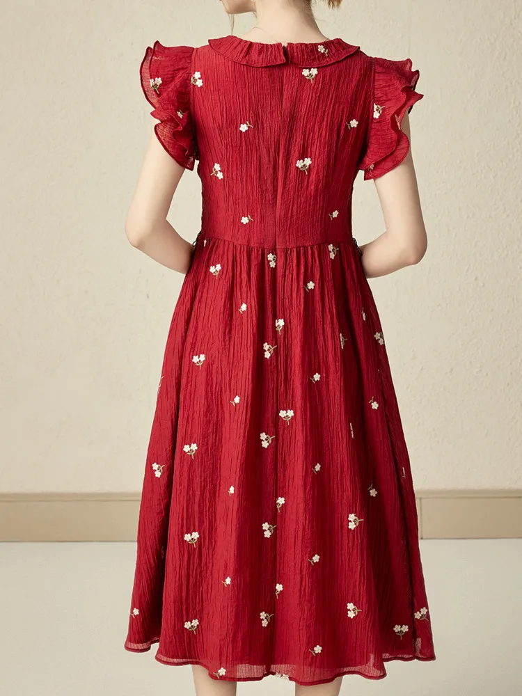 Женское ТРАПЕЦИЕВИДНОЕ ПЛАТЬЕ С заниженной талией V-образным вырезом и цветочным