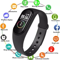sports watch new m4 smart band wristband watch fitness tracker bracelet color touch sport heart rate blood pressure monitor men
