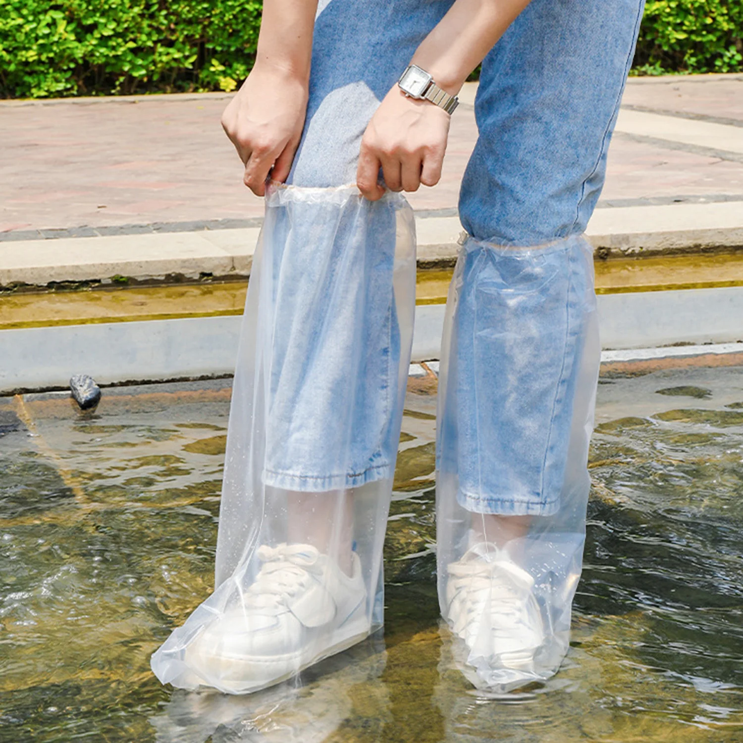 

3 Pairs Shoe Covers Rain Boots Non-slip Sand-proof Disposable Transparent Outdoor Shoe Cove Waterproof High-Top Unisex