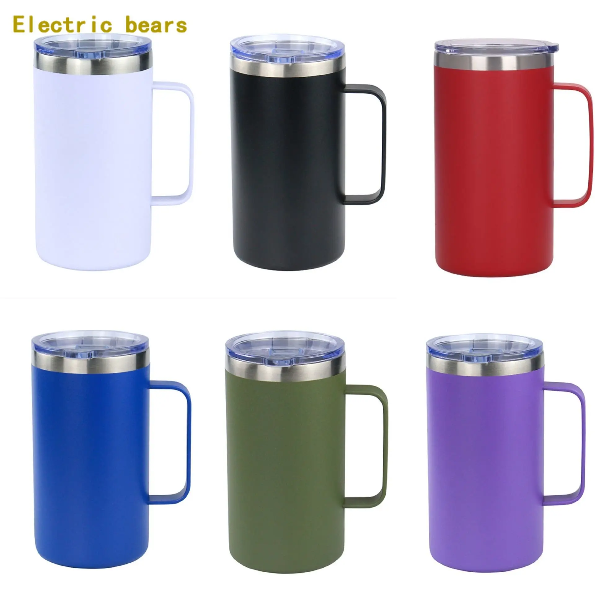 

24oz Stainless Steel tumbler Milk Cup Double Wall Vacuum Insulated Mugs Metal Wine Glass with handles coffee mug Gift