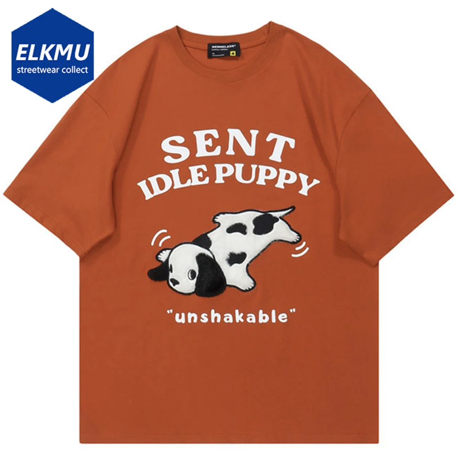 

Футболка мужская с мультяшной собакой, оверсайз, в стиле Харадзюку