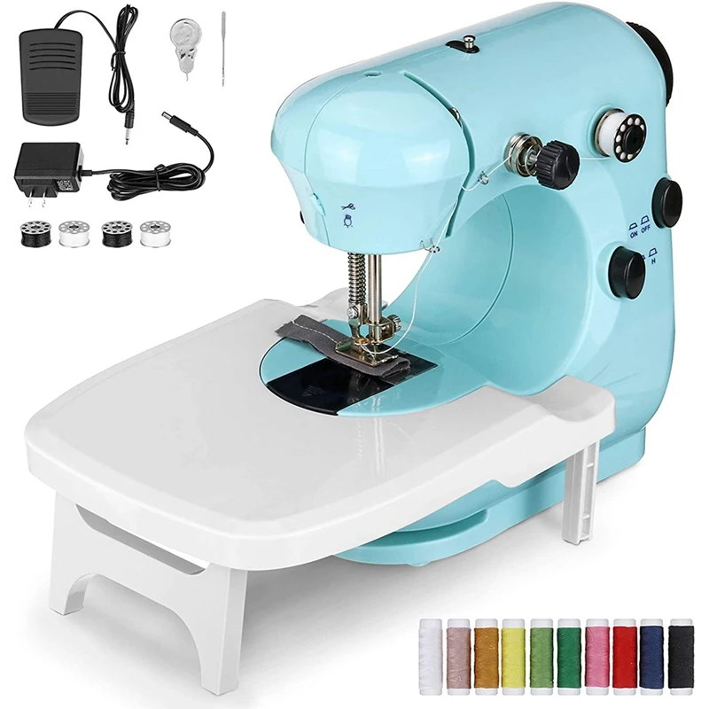 

BMBY-Multifunctional Electric Sewing Machine,Adjustable 2-Speed 2-Thread Sewing Machine,With Extension Table,For DIY US Plug