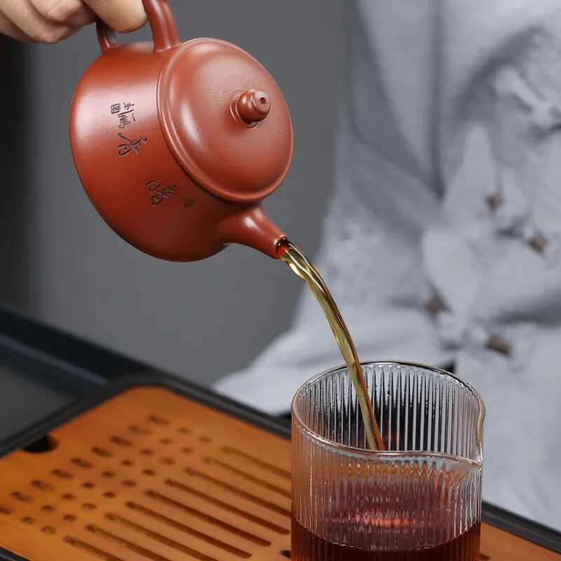 Zanghutianxia Yixing фиолетовый глиняный горшок ручной работы резьба эскиз кунг-фу чайная