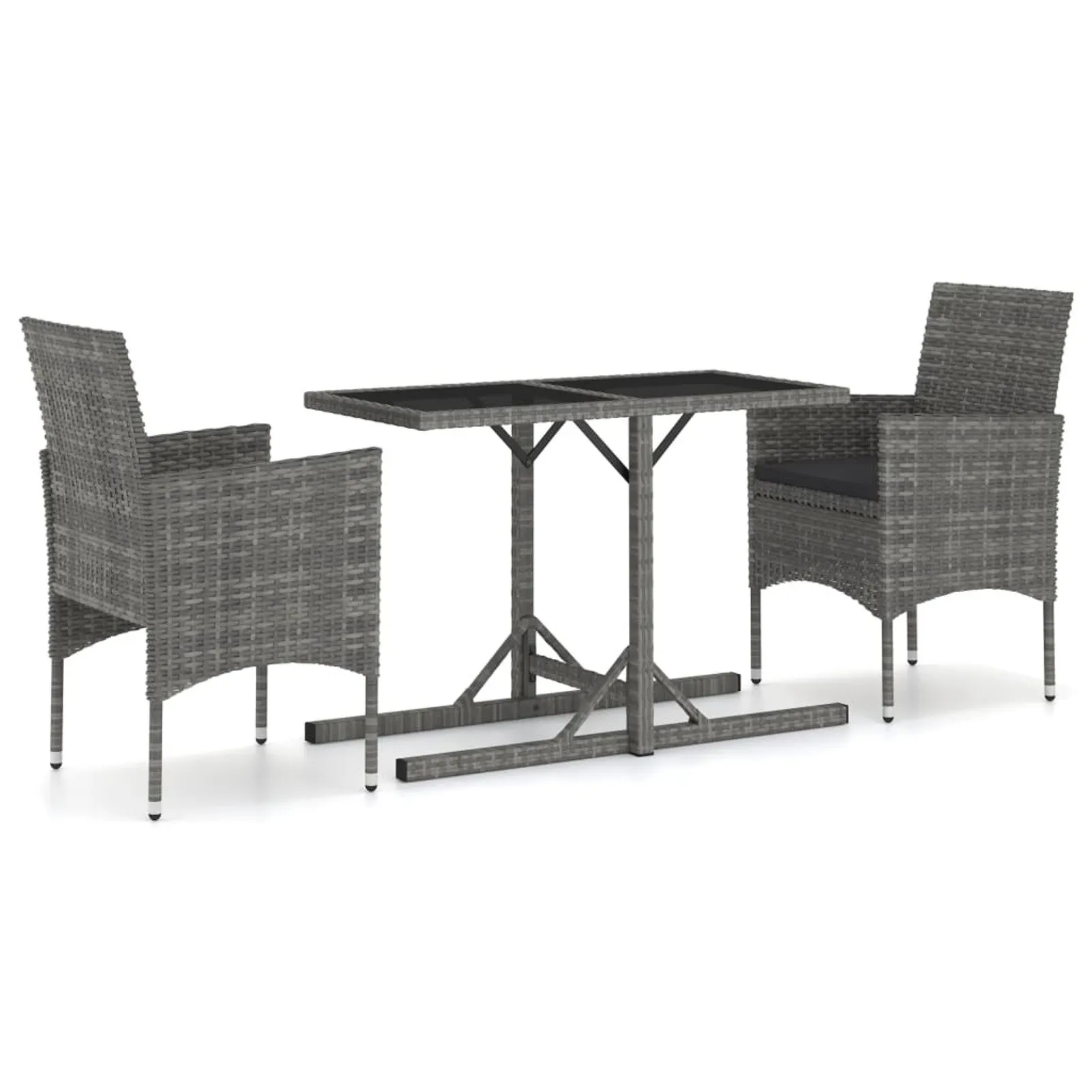 

3 Piece Garden Dining Set Gray