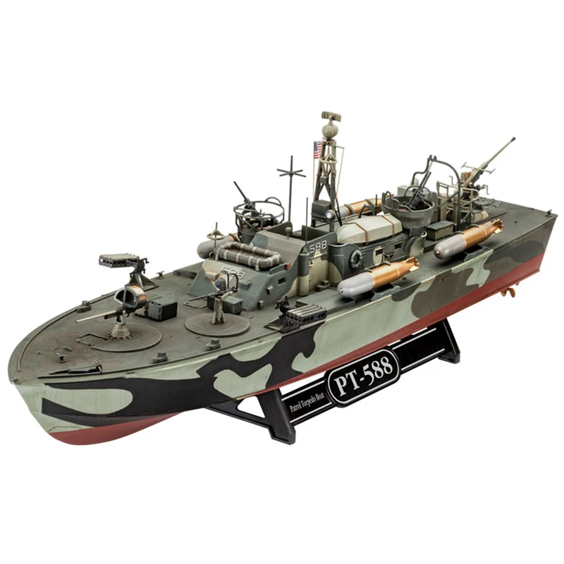 

Assembled Torpedo Boat Model Kit 1/72 US PT-588/579 Patrol Torpedo Boat 05165 Ship Model