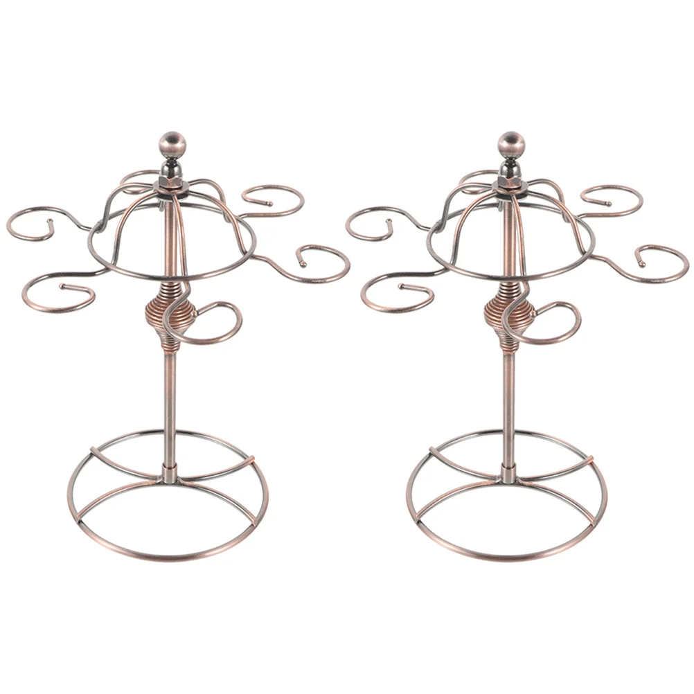 

2 Pcs Hanger Glass Rack Birthday Decoration for Girl Iron Wire Upside Down Stemware