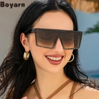boyarn new one piece square half frame sunglasses for men and women steampunk fashion street photography sunglasses perso