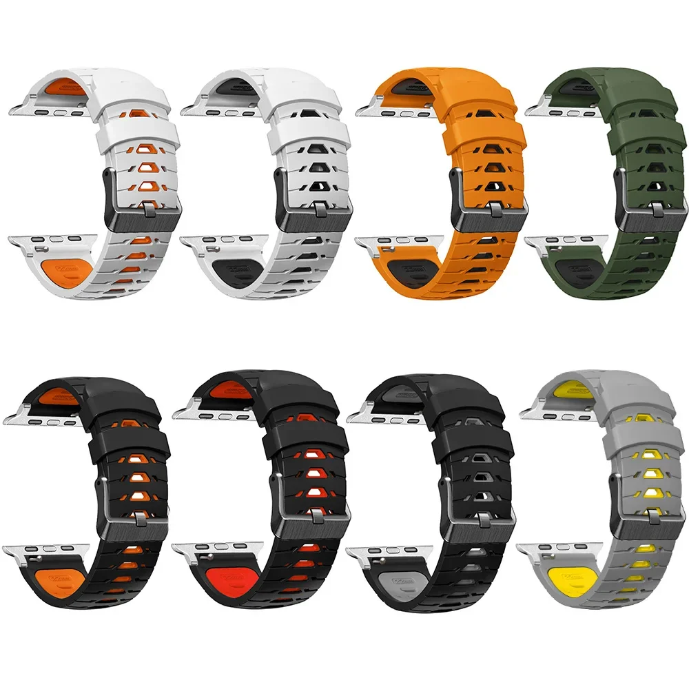 Силиконовый ремешок для Apple Watch Series 3 4 5 6 SE 7 8 9 IWatch 38 мм 40 41 42 44 45 49