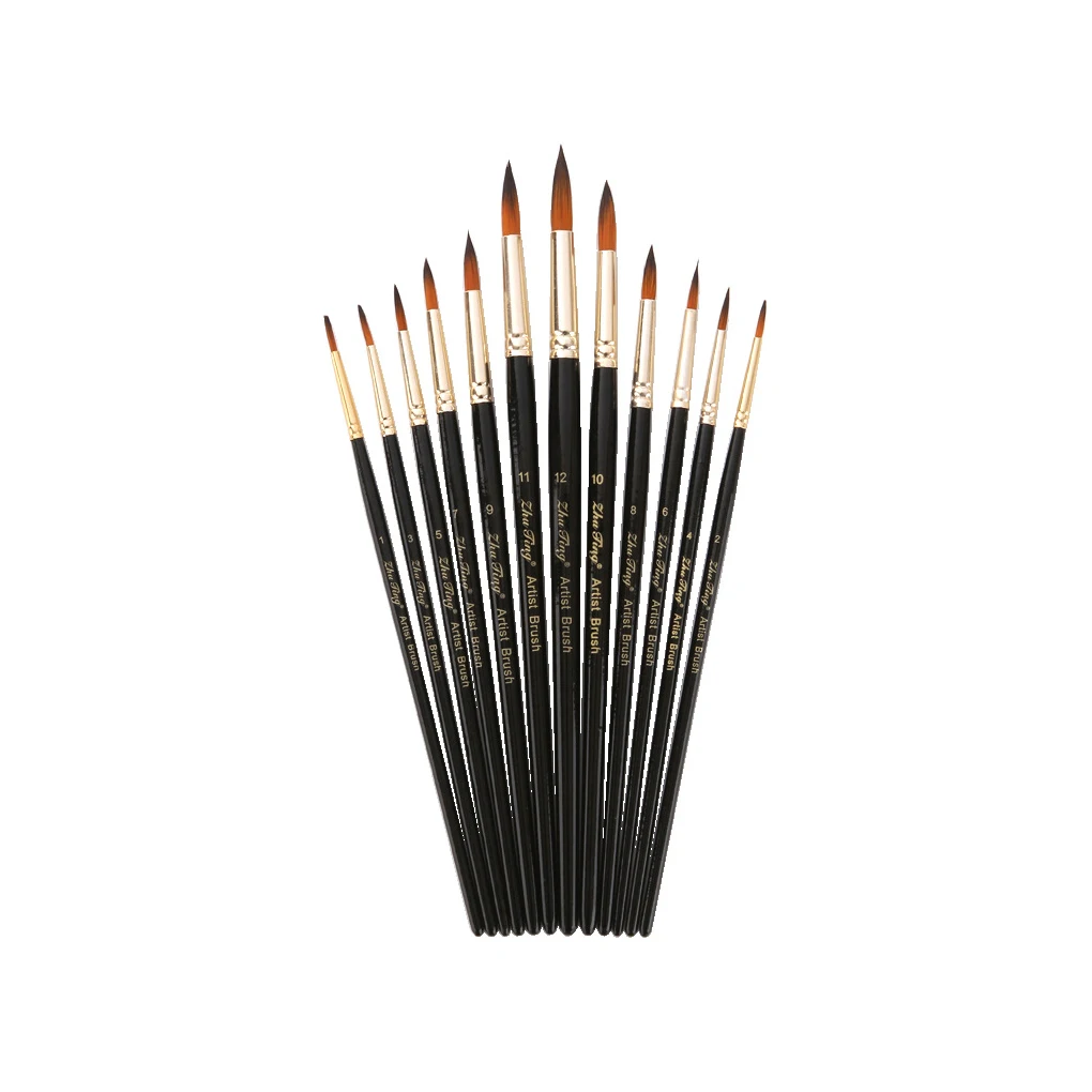 

12pcs Watercolor Paint Brushes Professional Art Supplies for Student
