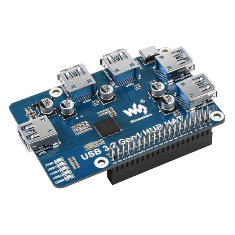 Плата расширения Raspberry Pi 4B USB 3.2 Gen1 HUB HAT 5V с 4 портами USB 3.2 Gen1 для Raspberry Pi 4B (art.: 3920db3cfd74b) - 3920db3cfd74b