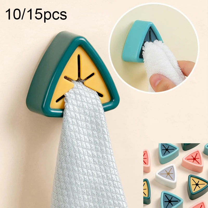 

10/15pcs Towel Holder Cloth Towel Rack Bathroom Organizers Storage Hanger For Towels Wall Holder Sucker Bathroom Organizer