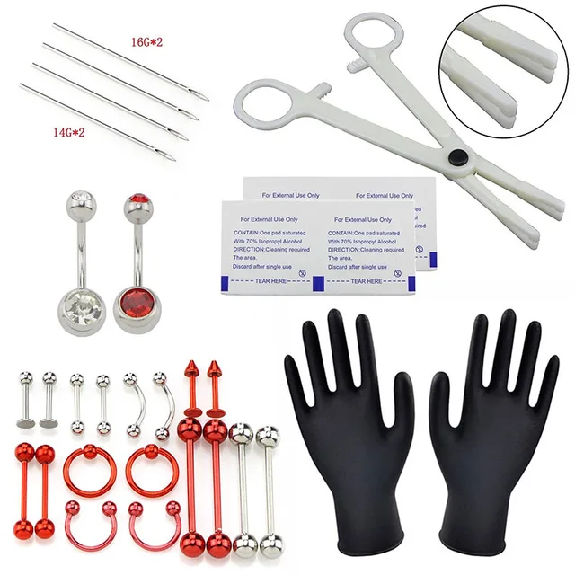 Belly Button Piercing Needle And Clamp