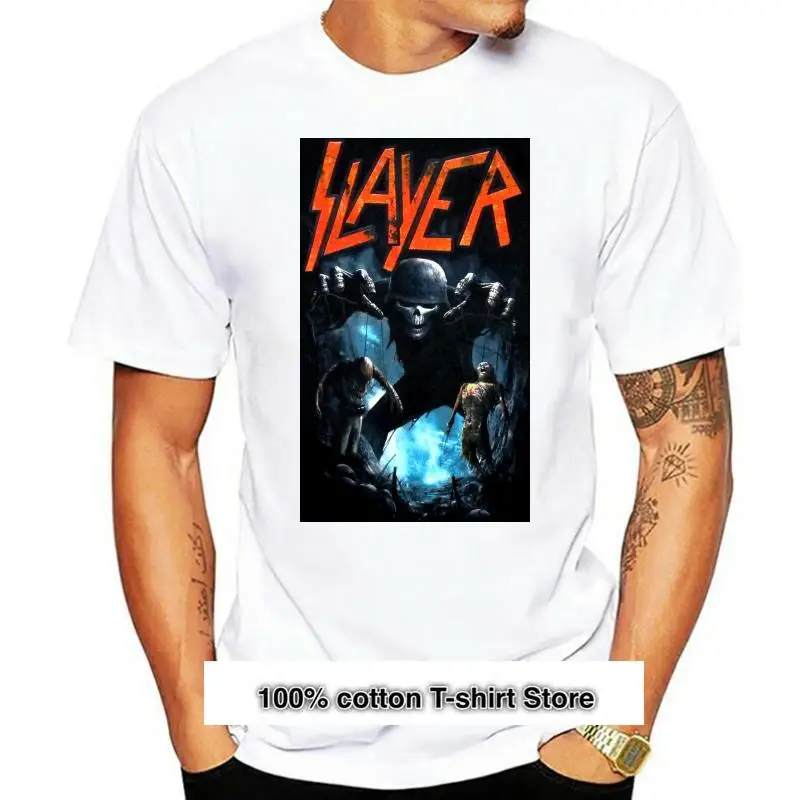 

Camiseta negra de Slayer Puppets, nueva banda oficial Merch suave para jóvenes de mediana edad, The Elder